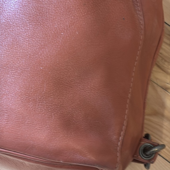 Orange Leather Backpack with Butterfly Design - Picture 10 of 16